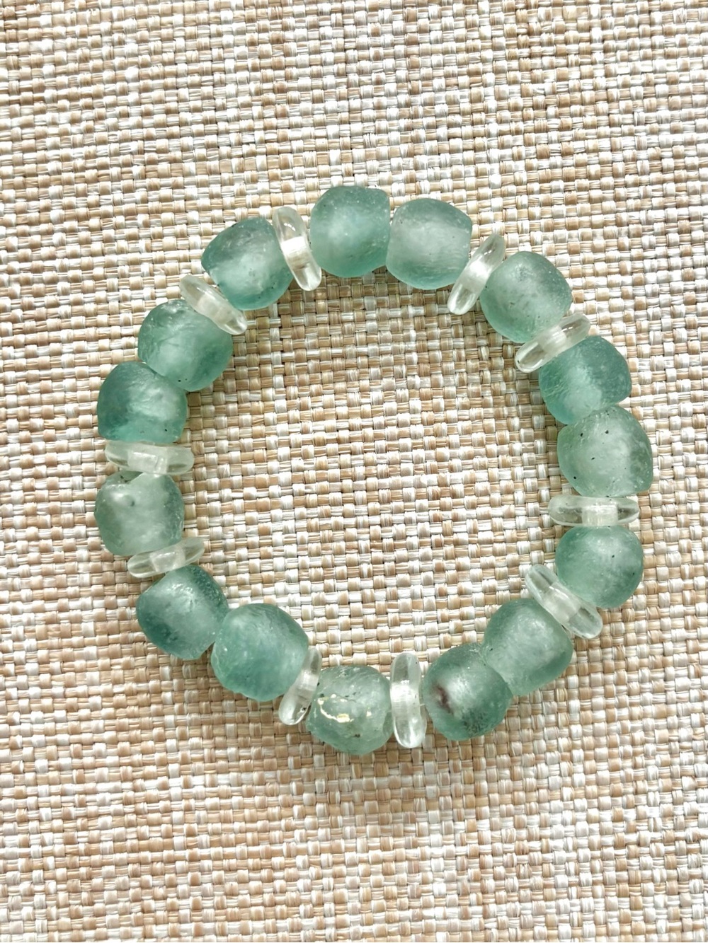 Sea Glass Green Stretch Beaded Bracelet - Women Jewelry